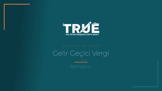 BDP Eğitimi — Gelir Geçici örnek ders videosu