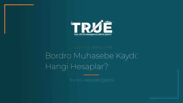 Bordro Personel Eğitimi — Muhasebe Kayıtları örnek ders videosu