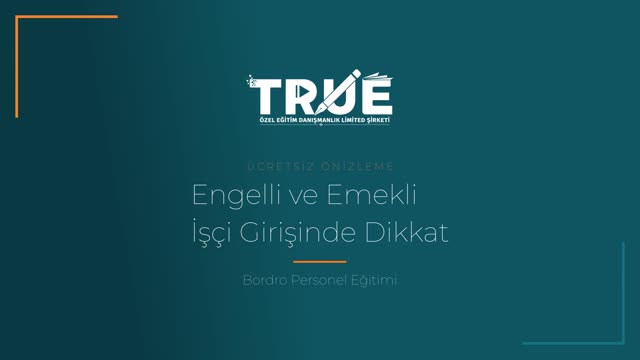 Bordro Personel Eğitimi — Normal/Emekli/Engelli İşçi Bordrolama örnek ders videosu