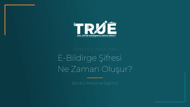 Bordro Personel Eğitimi — Şifre Oluşturma örnek ders videosu