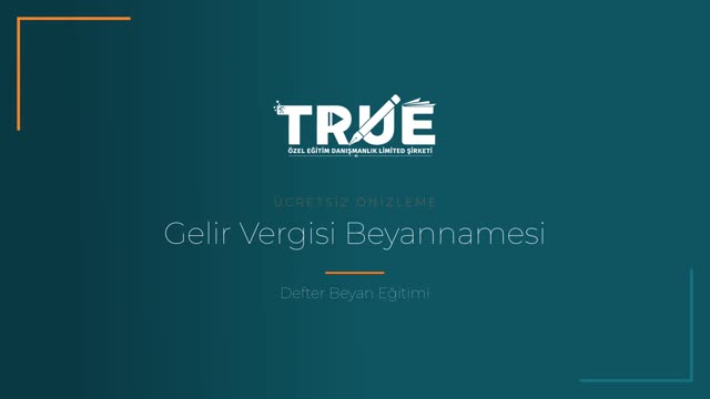 Defter Beyan Eğitimi — Gelir Vergisi örnek ders videosu