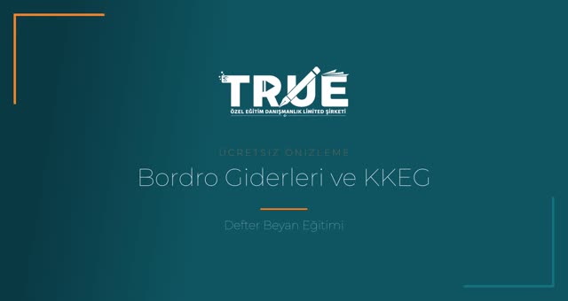 Defter Beyan Eğitimi — Bordro Kayıtları örnek ders videosu