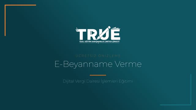 Dijital Vergi Dairesi İşlemleri Eğitimi — Beyanname Verme ve Görüntüleme örnek ders videosu
