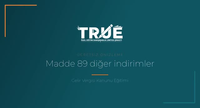 Gelir Vergisi Kanunu Eğitimi — Gelir Vergisi Beyannamesi Üzerinden İndirilecek Giderler örnek ders videosu