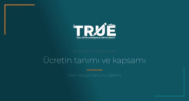 Gelir Vergisi Kanunu Eğitimi — Ücretler örnek ders videosu