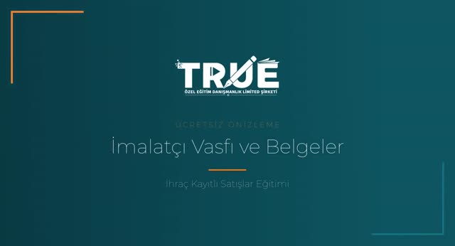 İhraç Kayıtlı Satışlar Eğitimi — Tecil-Terkin Uygulamasından Yararlanacak Satıcılar örnek ders videosu