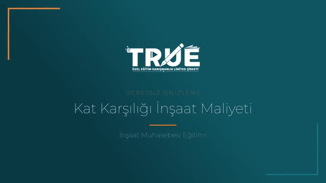 İnşaat Muhasebesi Eğitimi — Kat Karşılığı İnşaatlarda Maliyet Hesaplanması örnek ders videosu