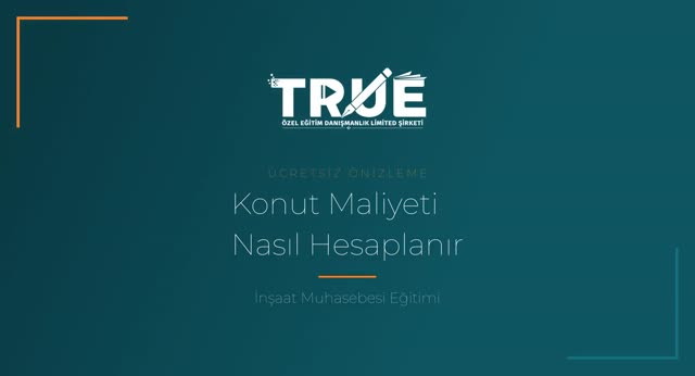 İnşaat Muhasebesi Eğitimi — Maliyetlerin Hesaplanması örnek ders videosu
