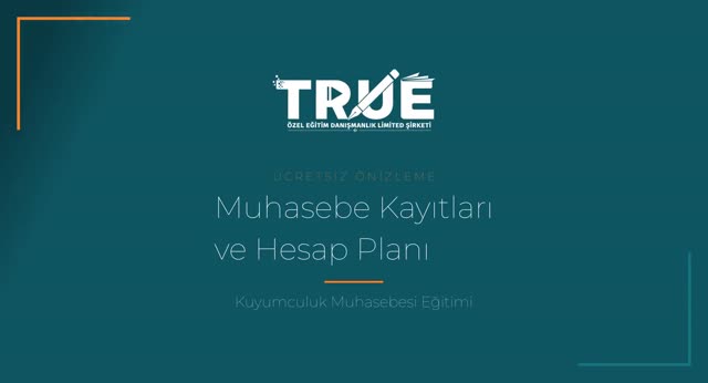 Kuyumculuk Muhasebesi Eğitimi — Kuyumculuk Sektörü Muhasebe Kayıtları örnek ders videosu