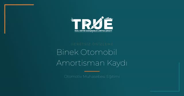 Otomotiv Muhasebesi Eğitimi — Binek Otomobil Amortisman Muhasebe Kayıtları örnek ders videosu
