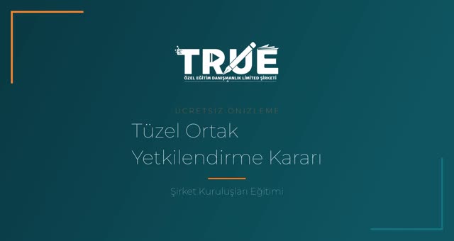 Şirket Kuruluşları Eğitimi — Karar Örnekleri örnek ders videosu