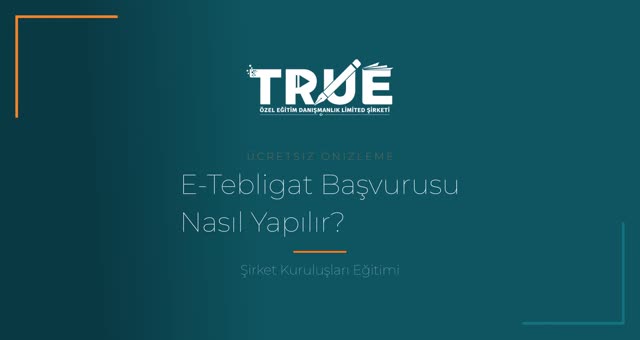Şirket Kuruluşları Eğitimi — Vergi Dairesi İşlemleri örnek ders videosu