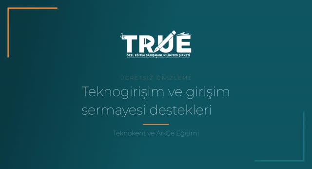Teknokent ve Ar-Ge Eğitimi — Diğer Destek ve İstisnalar örnek ders videosu