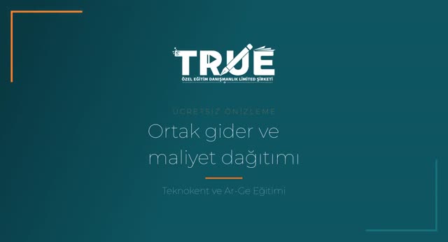 Teknokent ve Ar-Ge Eğitimi — Maliyet ve İstisna Hesaplamaları örnek ders videosu