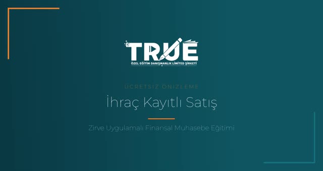 Zirve Uygulamalı Finansal Muhasebe Eğitimi — İhraç Kayıtlı Satış örnek ders videosu