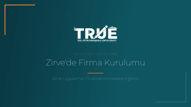 Zirve Uygulamalı Finansal Muhasebe Eğitimi — Zirve Ticari Demo Kurulumu örnek ders videosu